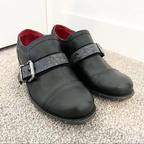 OTBT Straggler Leather Oxford Heel Shoes in Black Casual Academia Women's Size 6 - Picture 6 of 7